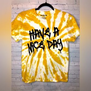 Chemistry Men’s Tee Shirt Yellow and White Size Small